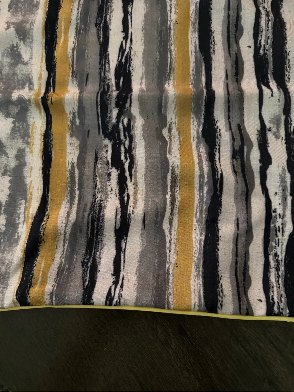Striped Accent Pillow Cover in Yellow, Black, Gray and Cream